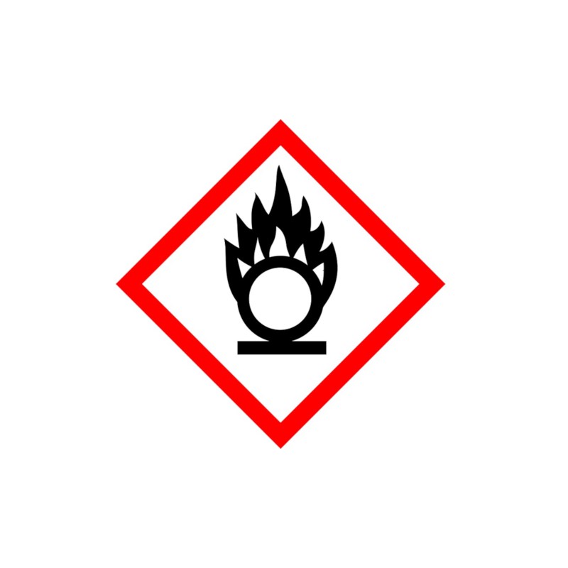 Gefahrenaufkleber GHS03 - Flamme über Kreis