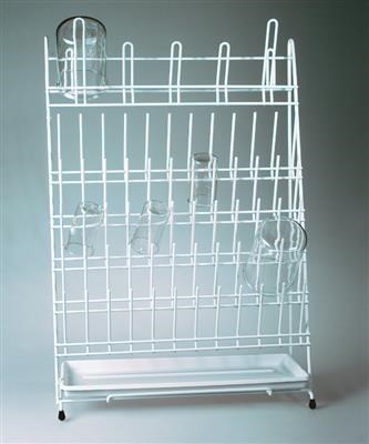 Abtropfgestellen mit 65 Stäbchen mit Auffangschale