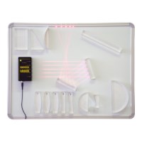Laser-Optiksatz zur Demonstration mit Metalltafel
