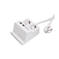 Tischsteckdose mit 2 x 230 V Schuko und 2 x USB Ladegerät mit 2,5 A