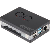 Raspberry Pi 4 Gehäuse schwarz/transparent magnetische Abdeckung
