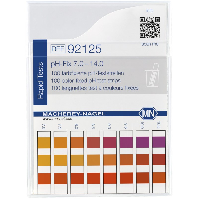 pH Teststäbchen, pH‑Fix 7,0–14,0, farbfixiert, nicht blutend