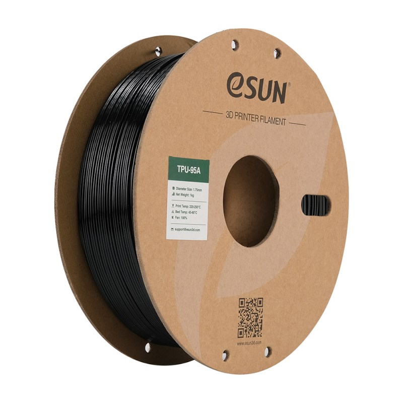 eSUN eTPU-95A Filament 1,75 mm Schwarz 1 kg mit Spule