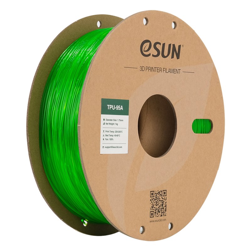 eSUN eTPU-95A Filament 1,75 mm Klar Grün 1 kg mit Spule