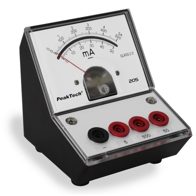 Analoge ampèremeter - 0...50/500mA/5A DC