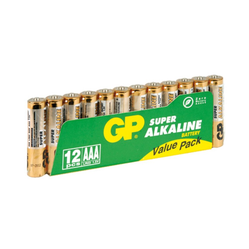 Batterij AAA LR03 mini penlite, verpakking van 12 stuks