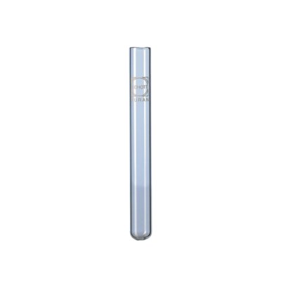 Glazen buisje of reageerbuisje met rand 12,5 cm lang dia 20mm