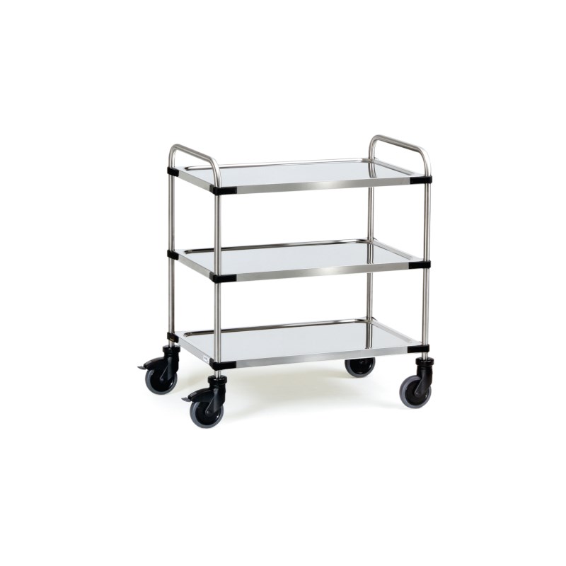 Roestvrijstalen wagen 1070x670x950 - 3 legborden