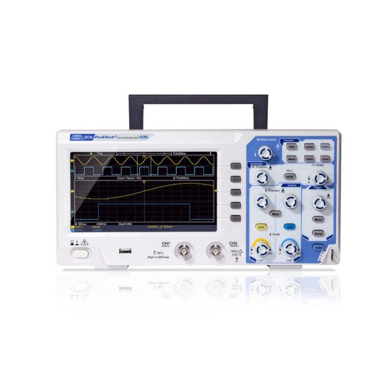 Digitale oscilloscoop 20MHz/2 CH, 100MS/s