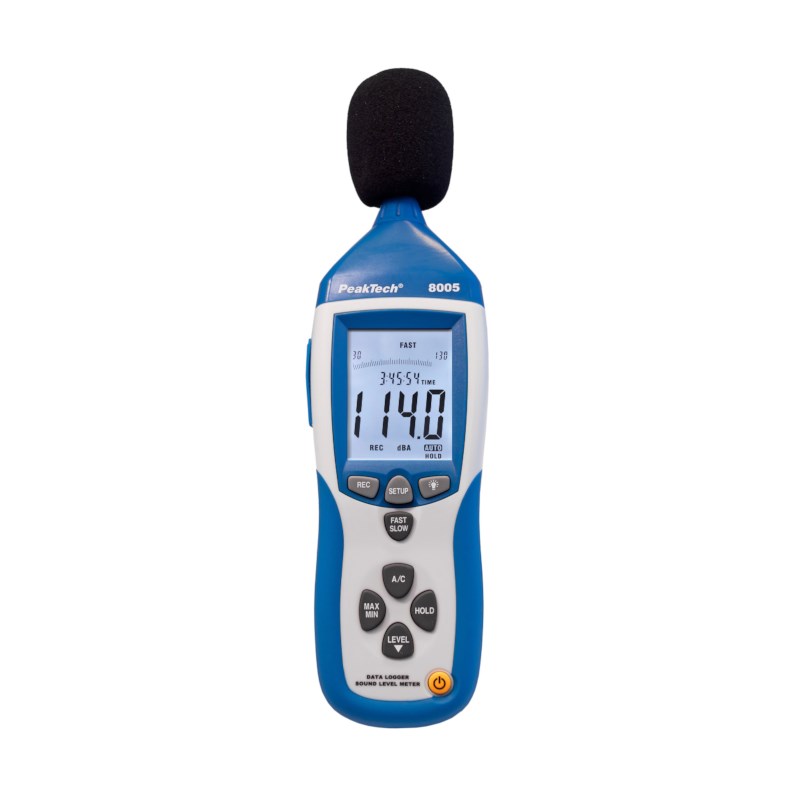 Professionele decibelmeter met datalogger en USB