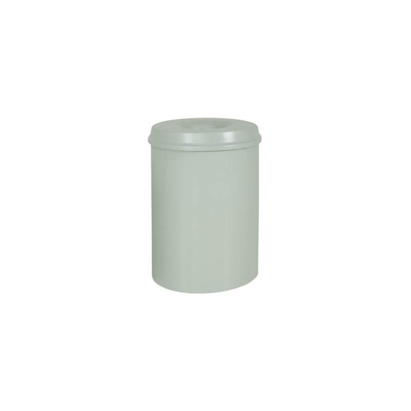Afvalbak 30 liter metaal - vlamdovend - grijs
