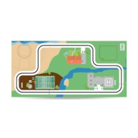 Smart World - Smart City mat groot - 114 x 236 cm 	