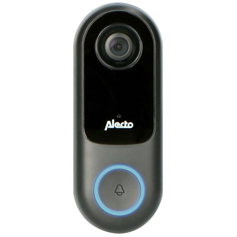 Smart wifi deurbel met camera, aan domotica koppelbaar, zwart
