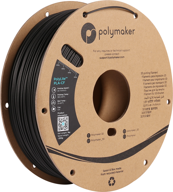PLA-CF filament, carbon fiber 1.75 mm zwart - 1 kg