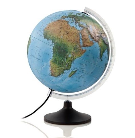 Wereldbol met relief