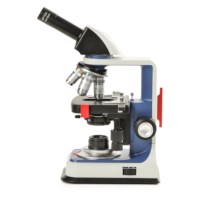 AmScope monoculaire microscoop met 4X/10X/40X/100X objectieven en geïntegreerde kruistafel